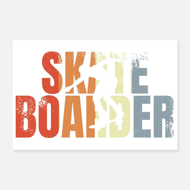 Skateboarder rétro Poster 30 x 20 cm
