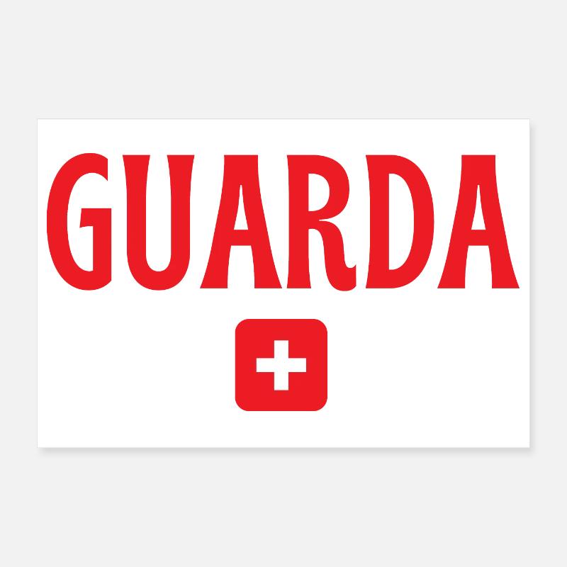 Guarda Schweiz Flagge Poster 30x20 cm