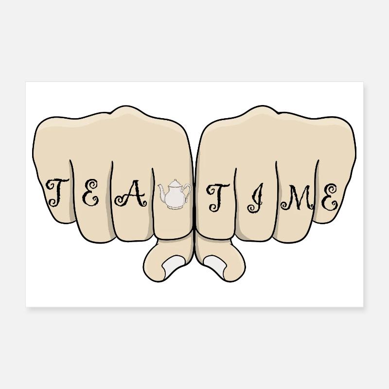Knucle Cool Tea Time Poster 12" x 8" (30x20 cm)