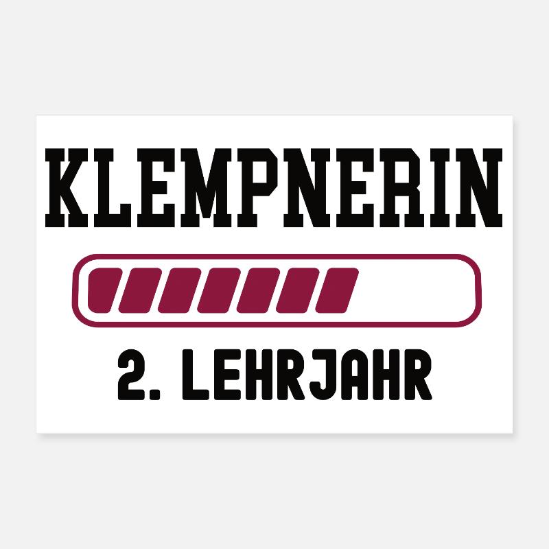 Apprenticeship as a plumber 2nd year as a plumber Poster 12" x 8" (30x20 cm)