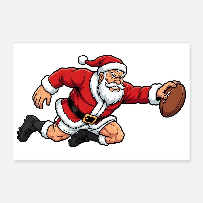 Weihnachtsmann-Rugby Poster 30x20 cm