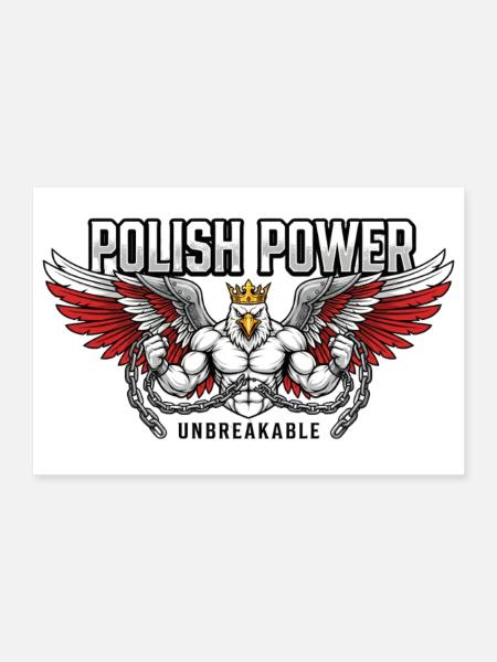 Polnische Kraft – Husaria Gym Beast - Poster 30x20 cm - Weiß - Vorne