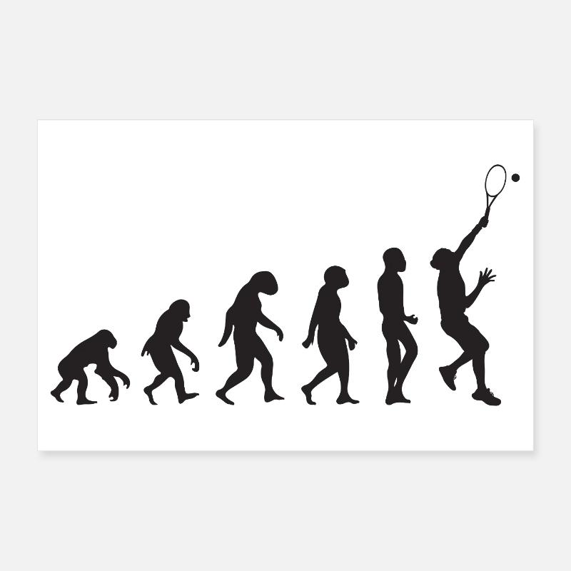 Tennis Evolution Poster 12" x 8" (30x20 cm)