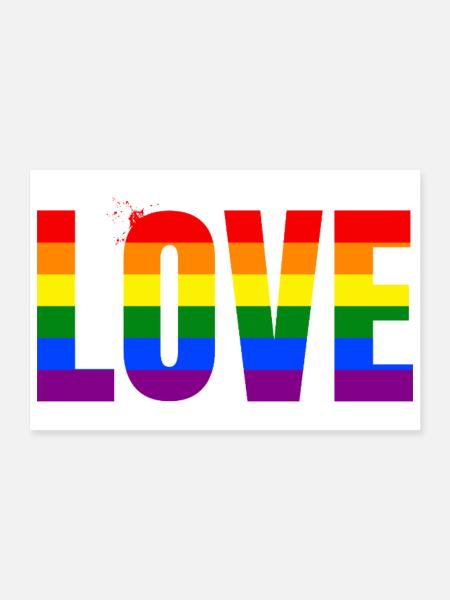 LOVE Rainbow Statement – Bold Equality Message - Poster 30x20 cm - Weiß - Vorne