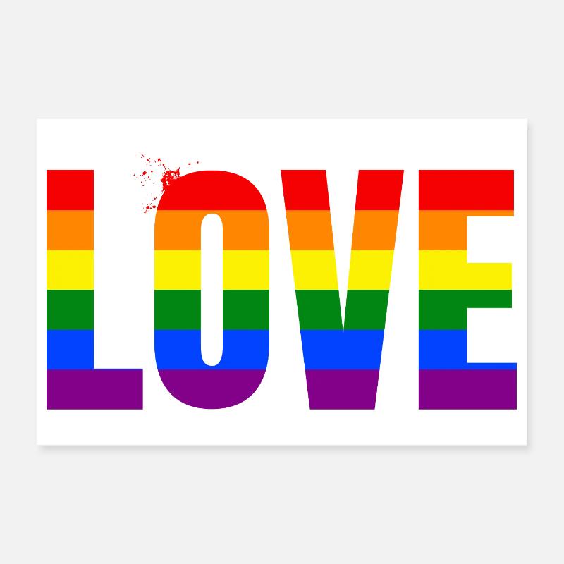 LOVE Rainbow Statement – Bold Equality Message Poster 30x20 cm