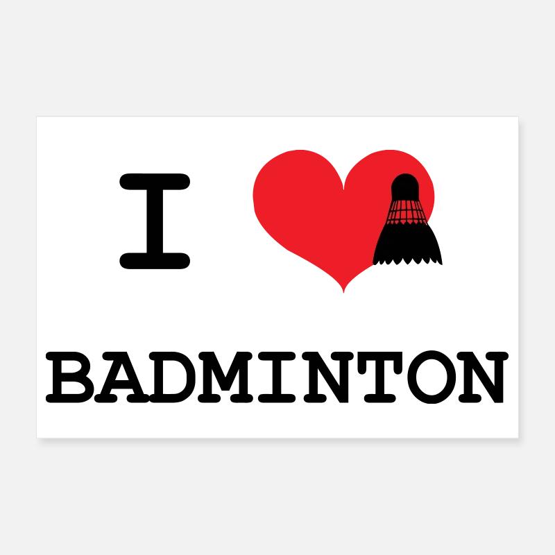 j'aime le badminton Poster 30 x 20 cm
