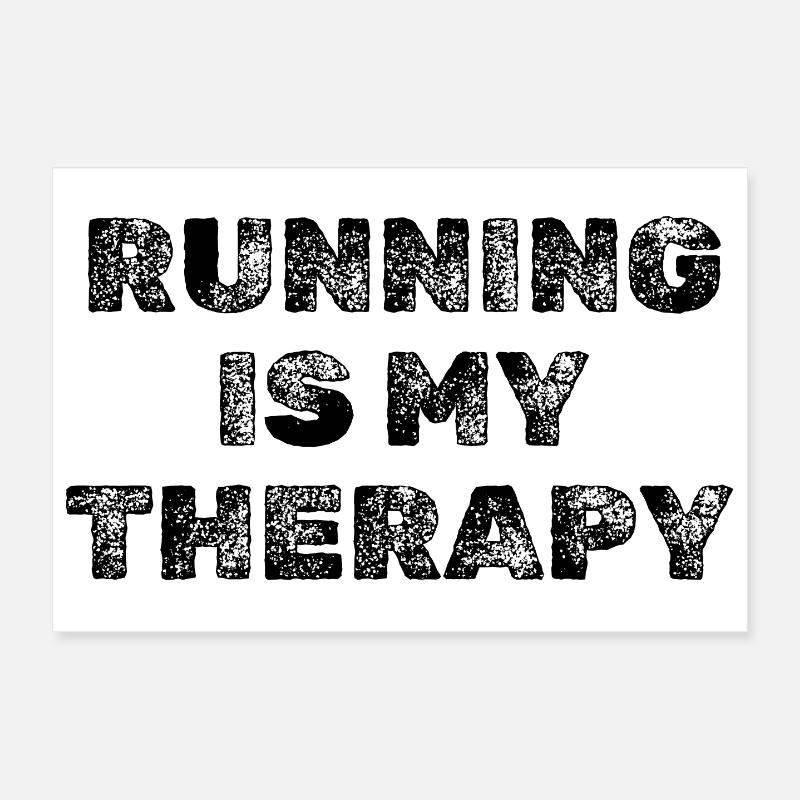 La course est ma thérapie – Jogging et motivation pour la course Poster 30 x 20 cm