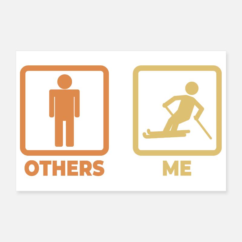 funny skier Poster 12" x 8" (30x20 cm)