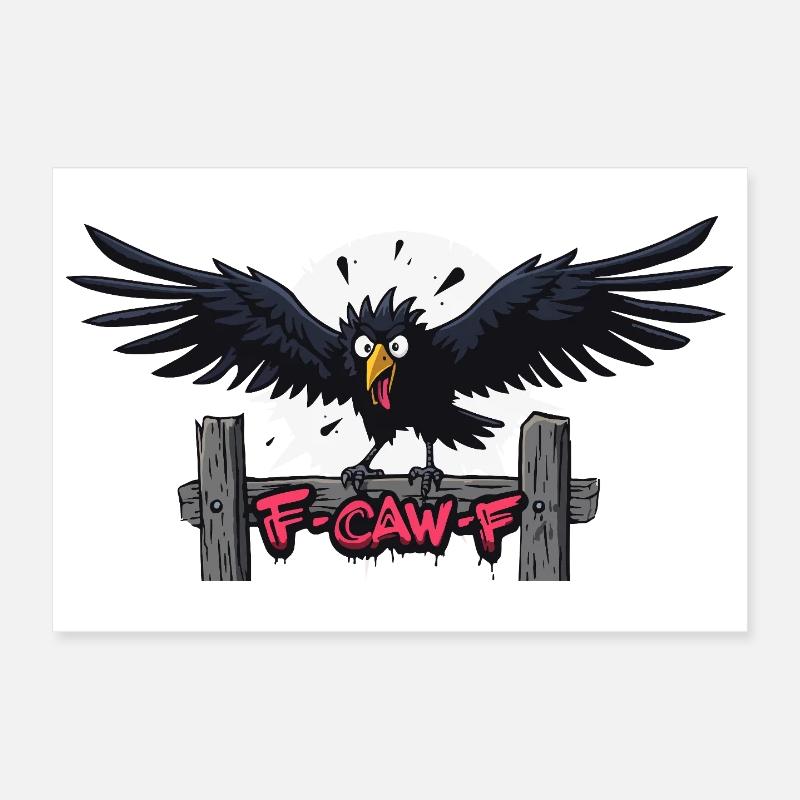 F-Caw-F Apparition du Corbeau Graffiti Poster 30 x 20 cm