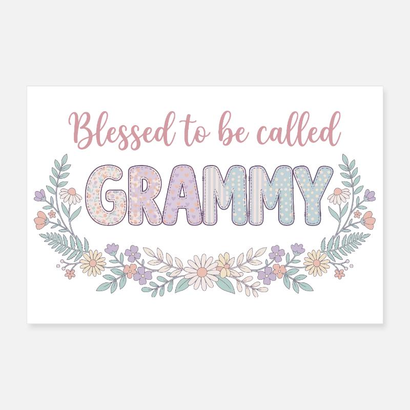 Grammy Mamie Fleurs Cadeau Grand-Mère Cute Poster 30 x 20 cm