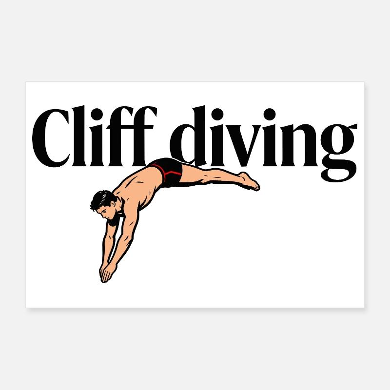 cliff diving Poster 12" x 8" (30x20 cm)