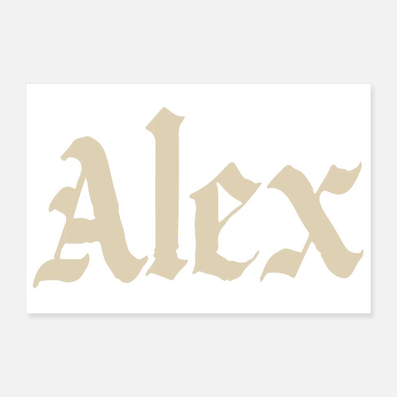Alex Vintage Gothic Script Poster 30x20 cm