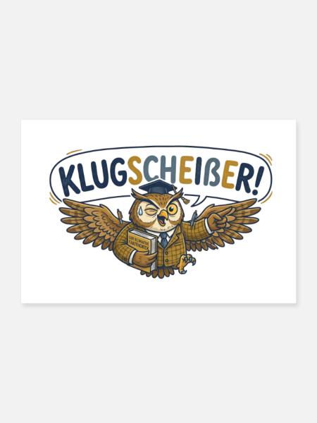 Klugeule: Faktencheck-Eule - Poster 30x20 cm - Weiß - Vorne