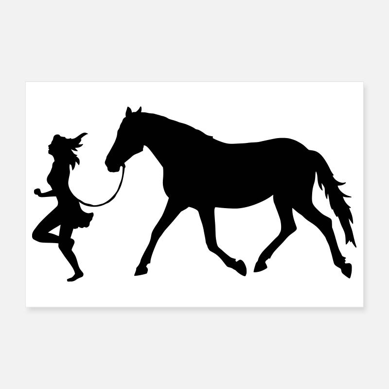 Frau mit Pferd Poster 30x20 cm