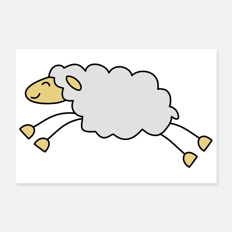moutons Poster 30 x 20 cm