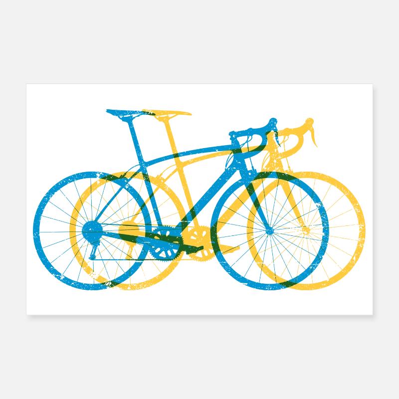 Vibrant Tri-Tone Bicycle Overlay Poster 12" x 8" (30x20 cm)