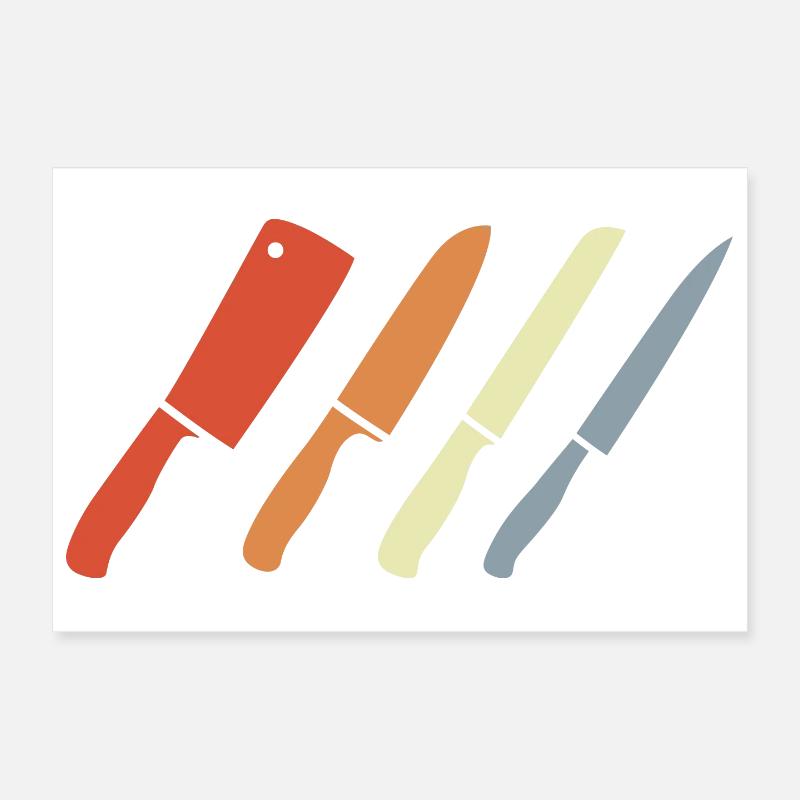 Retro Messer Set Poster 30x20 cm