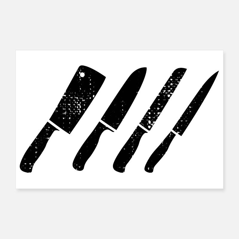Knife set sketch Poster 12" x 8" (30x20 cm)