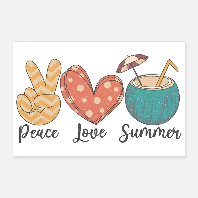 Frieden, Liebe, Sommer Poster 30x20 cm