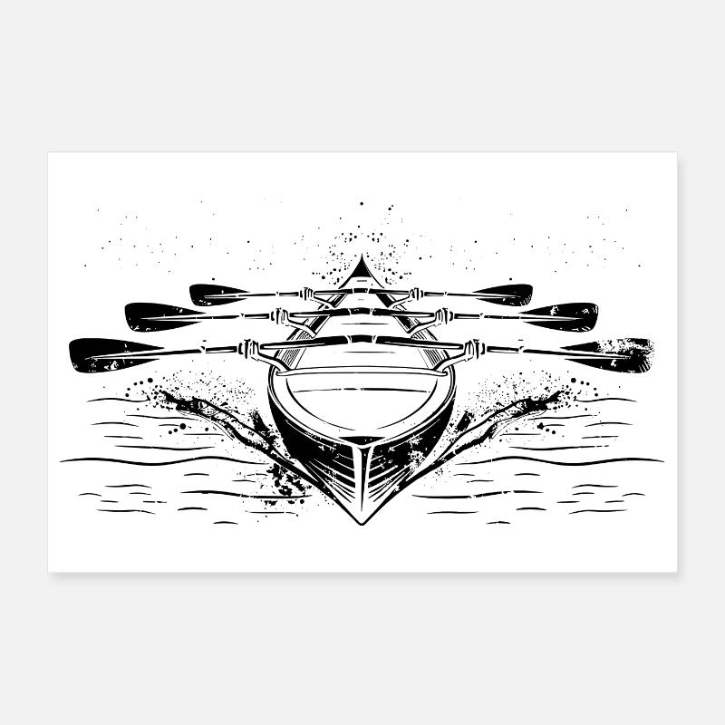 Rennruderboot Poster 30x20 cm