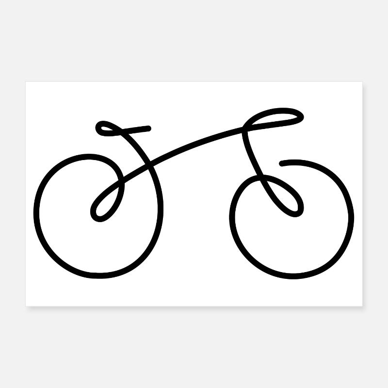 Fahrrad Linie Poster 30x20 cm