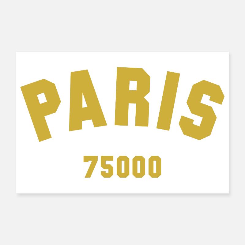 PARIS Code postal Poster 30 x 20 cm