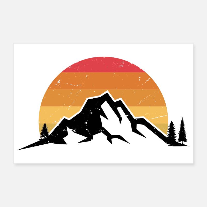 Sunset Ridge Silhouette Poster 30 x 20 cm