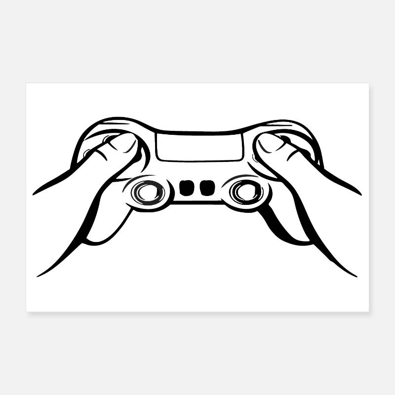 Gamecontroller schwarz Poster 30x20 cm