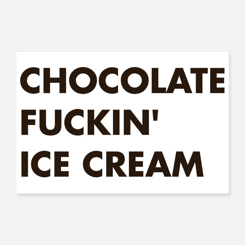Glace au chocolat - lettrage marron Poster 30 x 20 cm
