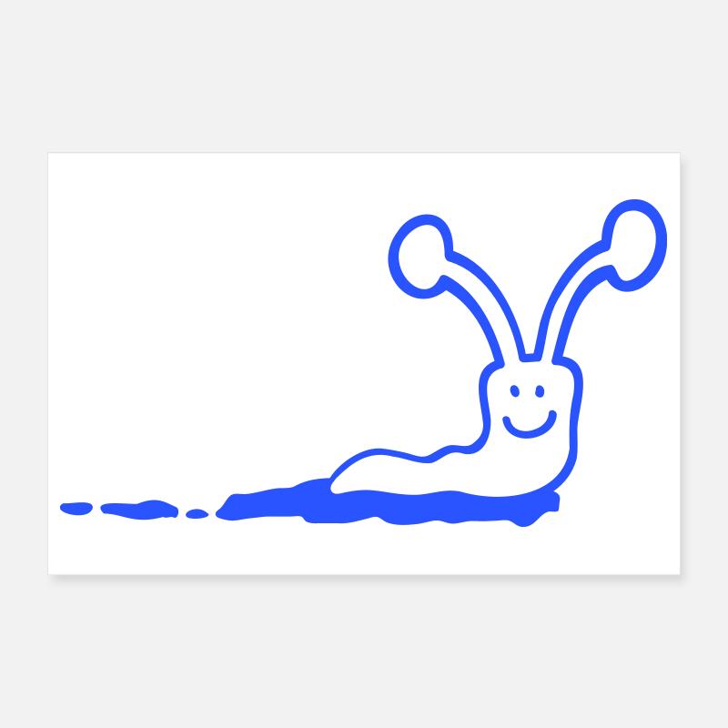 Escargot Slime Trail Mignon Mignon Heureux Cool Poster 30 x 20 cm
