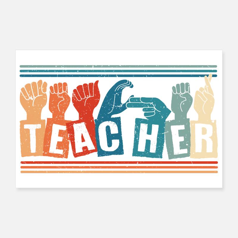Interprète en langue des signes ASL Poster 30 x 20 cm