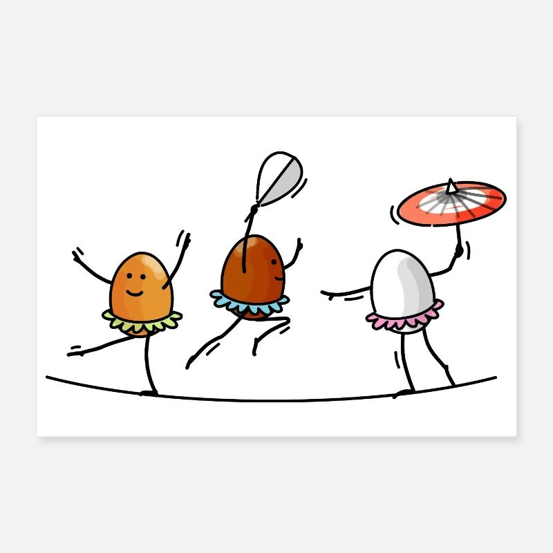 funambules, acrobates, œufs Poster 30 x 20 cm