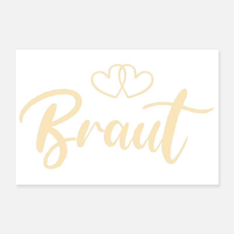 Braut Herzschrift Design Poster 30x20 cm