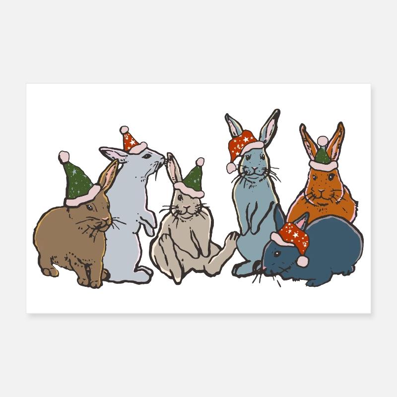 WEIHNACHTSHASEN Poster 30x20 cm