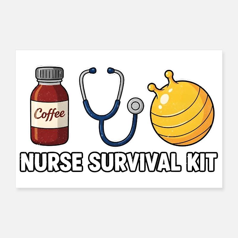 Infirmière Infirmière Café - Poster 30 x 20 cm - blanc