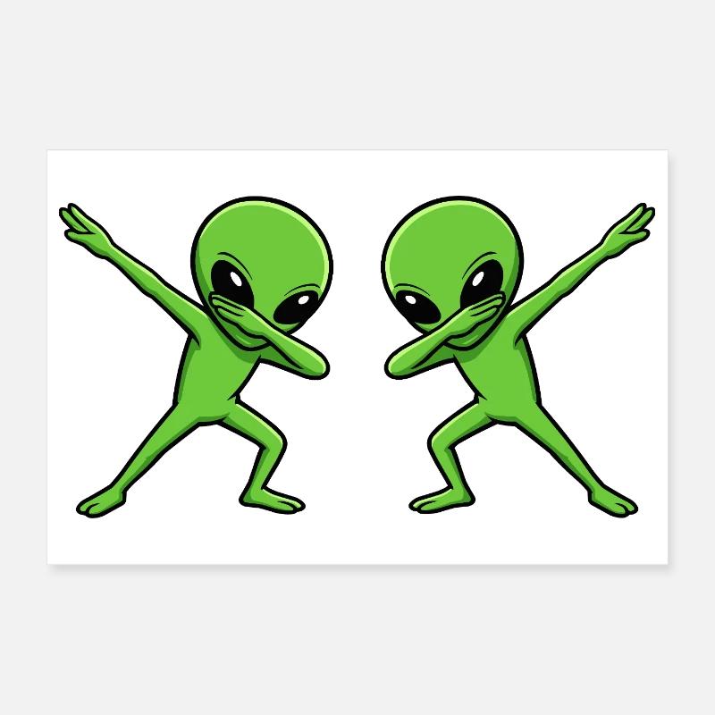 Alien dab duo Poster 12" x 8" (30x20 cm)