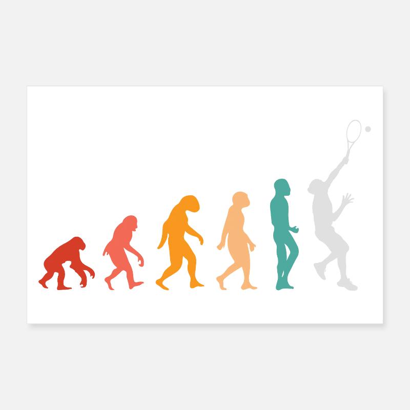 Tennis Evolution Poster 12" x 8" (30x20 cm)