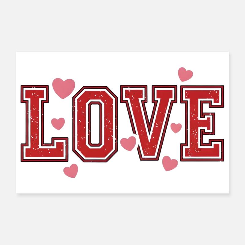Love Typografie – Liebe Statement mit Herzen Poster 30x20 cm