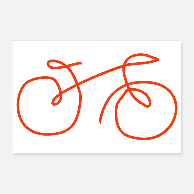 Vélo dessiné à la main Poster 30 x 20 cm