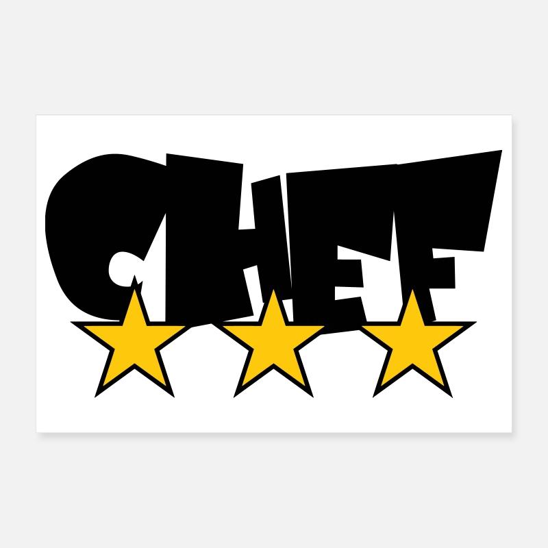 Chef Étoilé : Design 3 Étoiles Gastronomie Poster 30 x 20 cm