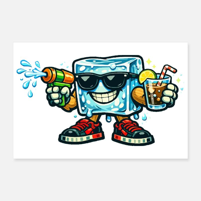 Éclaboussure d’été du bloc de glace Poster 30 x 20 cm