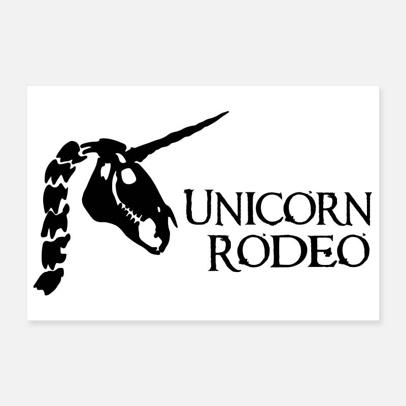 Unicorn Rodeo Skull Signet Lettering Logo Poster 12" x 8" (30x20 cm)