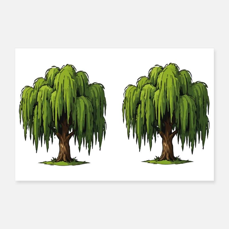 Doppel-Weidenbaumszene Poster 30x20 cm