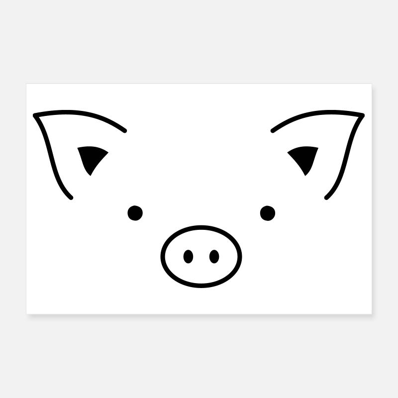 Pig sow piglets Poster 12" x 8" (30x20 cm)