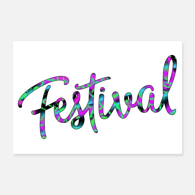 Festival - Poster 12" x 8" (30x20 cm) - white