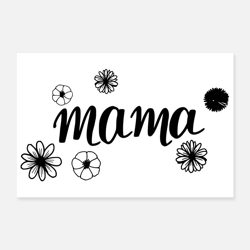 Maman dans le champ de fleurs Poster 30 x 20 cm