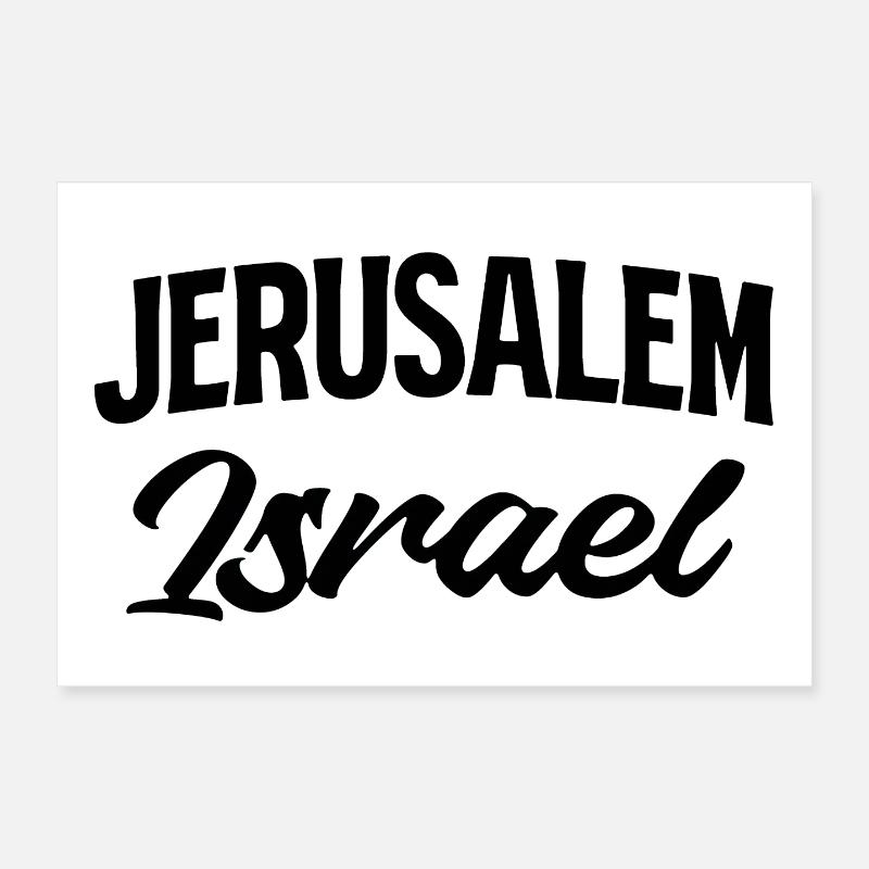 Israel Script Glitter - Poster 30x20 cm - Weiß
