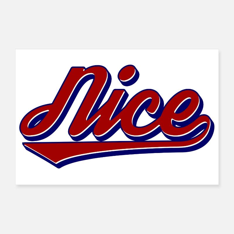 Nice Script Retro Logo Stil Poster 30x20 cm