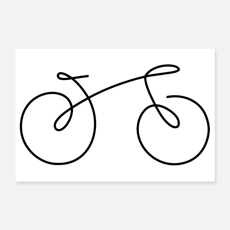 Bicycle Line Poster 12" x 8" (30x20 cm)