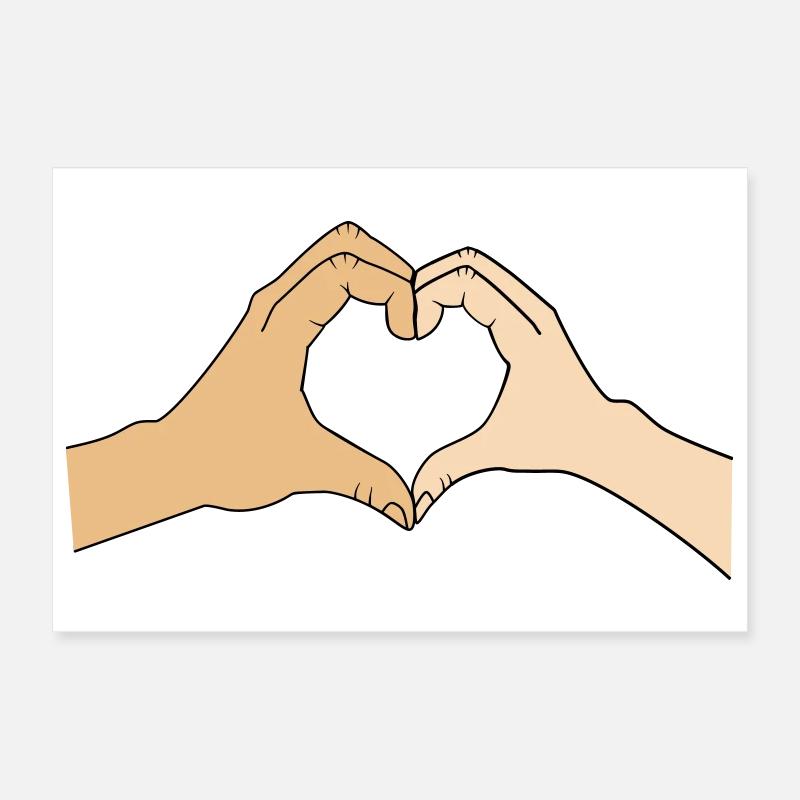 Heart hands – customizable for couples Poster 12" x 8" (30x20 cm)